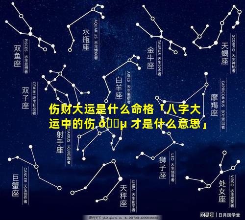 伤财大运是什么命格「八字大运中的伤 🌵 才是什么意思」